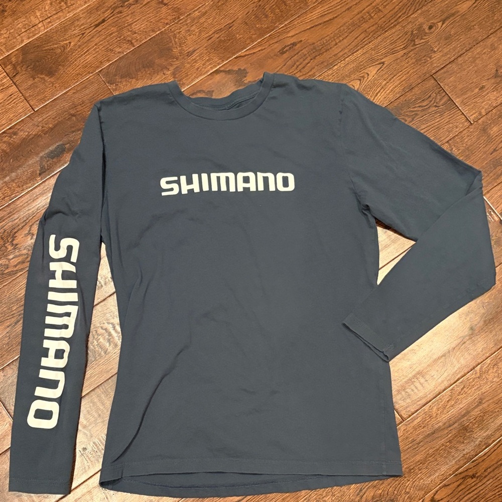 Shimano Dark Blue Long Sleeve Shirt Mens Medium